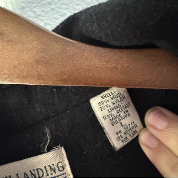 Marsh Landing Vintage Nautical Black Wool Blend Double-Breasted Coat Large - Picture 5 of 10